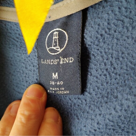 Lands End Men's Blue Quarter-Zip Sweater Medium - Picture 4 of 7